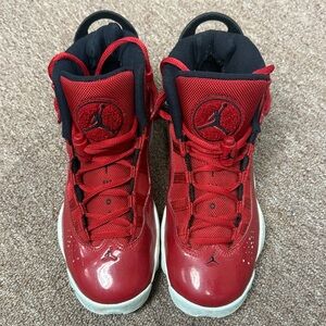 Jordan Kids Red and Black High-Top Sneakers